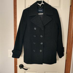Black Lands End Wool Coat Size 6